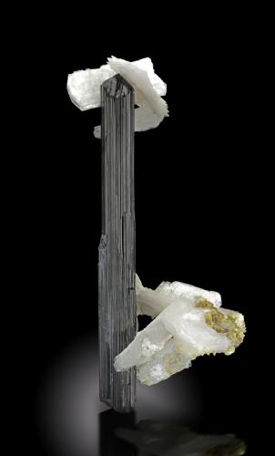 Bertrandite<br />Golconda pegmatite, Governador Valadares, Vale do Rio Doce, Minas Gerais, Brazil<br />6.5 x 5 x 13.5 cm / main crystal: 3.7 cm<br /> (Author: MIM Museum)