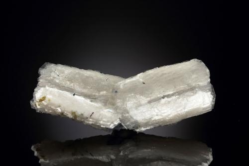 Bertrandite<br />Golconda pegmatite, Governador Valadares, Vale do Rio Doce, Minas Gerais, Brazil<br />7.5 x 2.5 x 1.5 cm / main crystal: 4.1 cm<br /> (Author: MIM Museum)