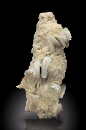 Bertrandite on Orthoclase<br />Pegmatita Golconda, Governador Valadares, Vale do Rio Doce, Minas Gerais, Brasil<br />9 x 8 x 21 cm / main crystal: 4.1 cm<br /> (Author: MIM Museum)