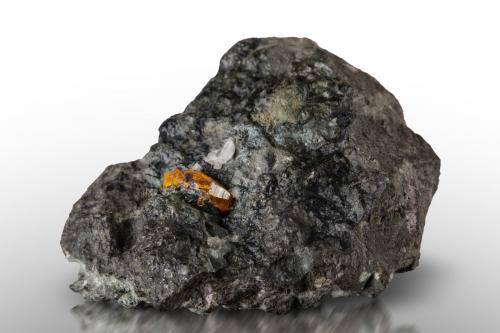 Greenockite<br />Bishopton tunnel, Bishopton, Renfrewshire, Scotland / United Kingdom<br />5.5 x 5 x 3 cm / main crystal: 0.8 cm<br /> (Author: MIM Museum)