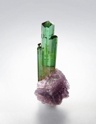 Elbaite, Lepidolite<br />Barra de Salinas, Coronel Murta, Vale do Jequitinhonha, Minas Gerais, Brazil<br />32 x 20 x 18 mm<br /> (Author: TamaHiguchi)