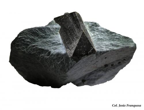 Magnetita.<br />Diamantina, Vale do Jequitinhonha, Minas Gerais, Brasil<br />45x30 Cristal 20x9 mm.<br /> (Autor: Jesus Franquesa Baucells)