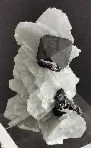 Galena on Baryte<br />Bou Nahas Mine, Oumjrane mining area, Alnif Commune, Tinghir Province, Drâa-Tafilalet Region, Morocco<br />4 cm x 5 cm<br /> (Author: Enrique Llorens)