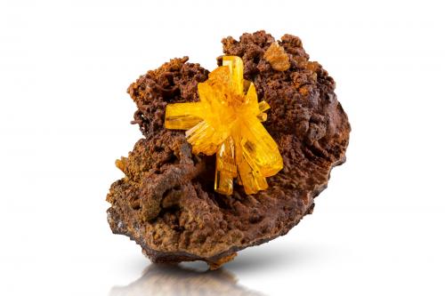 Legrandite<br />Ojuela Mine, San Judas chimney, Mapimí, Municipio Mapimí, Durango, Mexico<br />3.5 x 5.5 x 2.5 cm / main crystal: 1.0 cm<br /> (Author: MIM Museum)