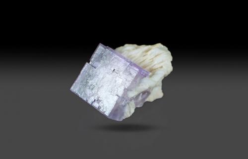 Fluorite on Barite<br />Berbes mining area, Berbes, Ribadesella, Comarca Oriente, Principality of Asturias (Asturias), Spain<br />4.4cm x 3.5cm x 3.4cm<br /> (Author: k-m.minerals)