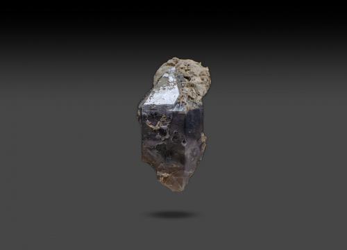 Carpholite on Smokey Quartz<br />Centerville District, Boise County, Idaho, USA<br />4.2cm x 2.2cm x 1.7cm<br /> (Author: k-m.minerals)