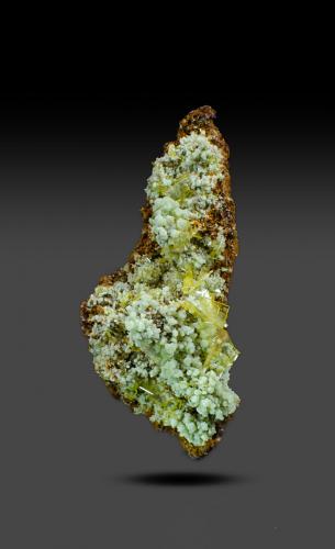 Wulfenite on Mimetite<br />Ojuela Mine, Mapimí, Municipio Mapimí, Durango, Mexico<br />8.5cm x 4cm x 3cm<br /> (Author: k-m.minerals)