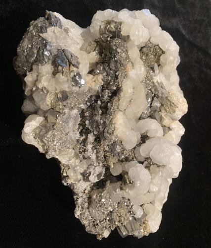 Calcite, Arsenopyrite, Sphalerite, Pyrite<br />Trepča Complex, Trepča Valley, Kosovska Mitrovica, Kosovska Mitrovica District, Kosovo<br />165 mm X 140 mm X 88 mm<br /> (Author: Robert Seitz)