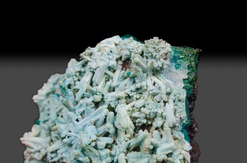 Chrysocolla after Aragonite<br />79 Mine, Chilito, Hayden area, Banner District, Dripping Spring Mountains, Gila County, Arizona, USA<br />73.8 x 51.5 x 34.4 mm<br /> (Author: k-m.minerals)