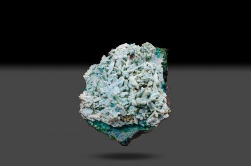 Chrysocolla after Aragonite<br />79 Mine, Chilito, Hayden area, Banner District, Dripping Spring Mountains, Gila County, Arizona, USA<br />73.8 x 51.5 x 34.4 mm<br /> (Author: k-m.minerals)