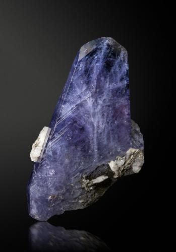 Axinite-(Mg)<br />Merelani, Montes Lelatema, Distrito Simanjiro, Región Manyara, Tanzania<br />3.5 x 1 x 6 cm / main crystal: 5.9 cm<br /> (Author: MIM Museum)