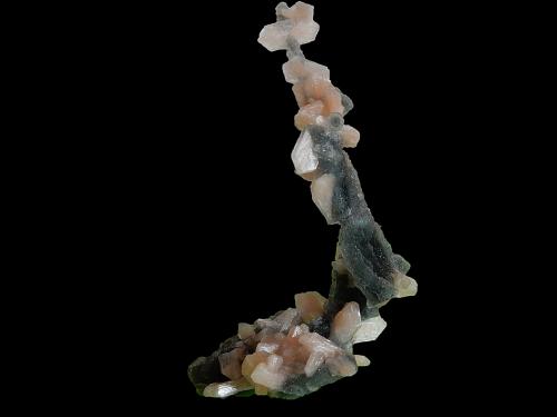 Stilbite-Ca and Quartz (variety chalcedony)<br />Distrito Jalgaon, Maharashtra, India<br />120 mm x 70 mm x 60 mm<br /> (Author: Dany Mabillard)