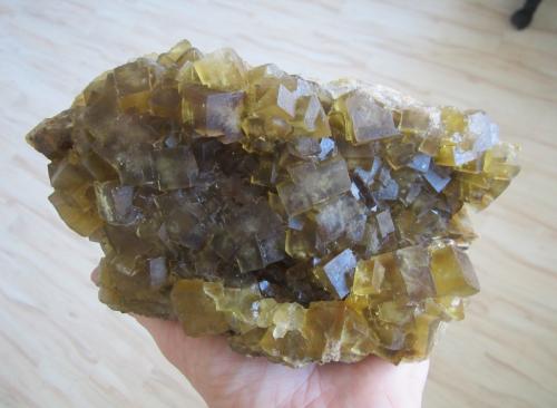 Fluorite<br />Aouli, Mibladen mining district, Mibladen, Midelt, Midelt Province, Drâa-Tafilalet Region, Morocco<br />Specimen size 19 cm, largest crystal 2,3 cm<br /> (Author: Tobi)
