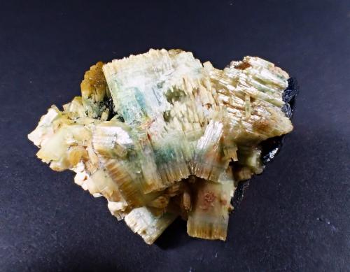 Beryl (variety aquamarine, variety heliodor), Feldspar, Schorl<br />Erongo Mountain, Usakos, Erongo Region, Namibia<br />52 mm x 47 mm x 30 mm<br /> (Author: Don Lum)