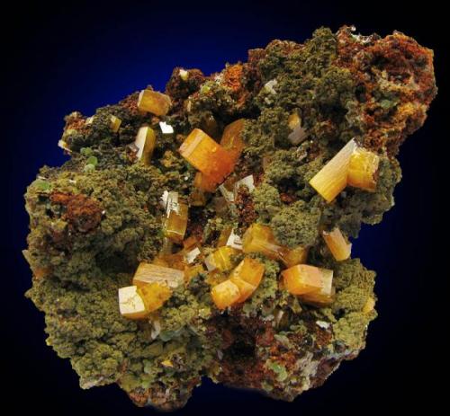 Wulfenite from Ojuela Mine, Level 7, La Campana, Mexico. Width of specimen 6 cm. (Author: Montanpark)