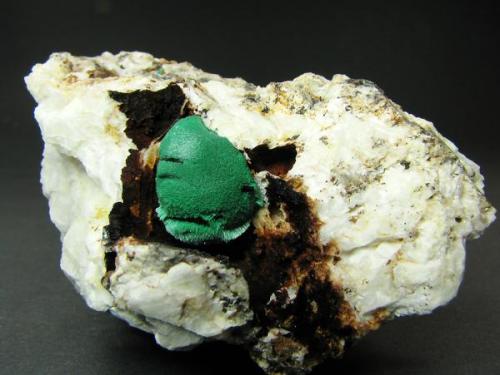 Malachite, Virneberg mine, Rheinbreitbach, Germany -width of specimen 7.2 cm (Author: Montanpark)