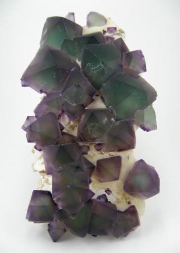 Fluorite, quartz
De’an Mine, De’an Co., Jiujiang Prefecture, Jiangxi Province, China
150 mm x 80 mm. Main crystal size: 30 mm on edge (Author: Carles Millan)