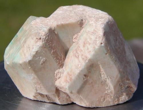 Amazonite
Klein Spitzkoppe, Namibia.
5.5cm x 3.8cm x 5.1cm (Author: Debbie Woolf)