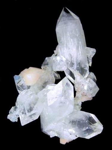 Apophyllite, stilbite
Jalgaon, Maharashtra, India
100 mm x 70 mm x 40 mm

Back view (Author: Carles Millan)