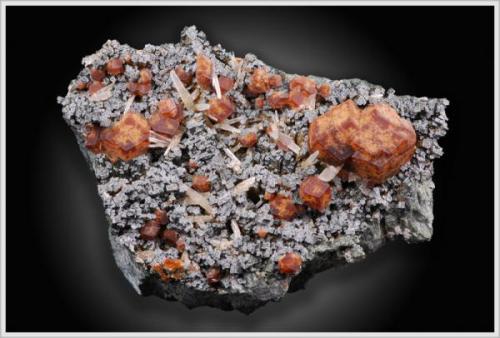 Andradite with Hedenbergite and Quartz from Serifos, Greece about 8cm overall (Author: jaysminerals)