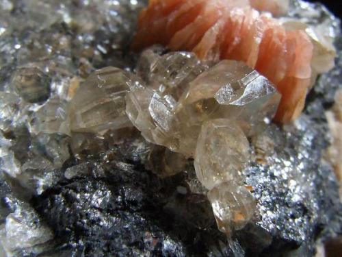 Cerrusite w Salmon Pink Baryte, Mibladen Morocco FOV25 x 22 mm (Approx) (Author: nurbo)
