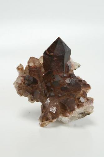 8cm. Quartz with iron stain-found in rare gas pocket at Holyoke trapps (Author: vic rzonca)