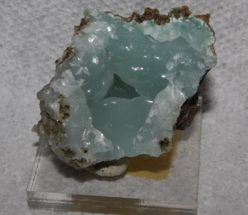 Bright blue smithsonite from Kelly Mine, New Mexico. 4x3.5x2.5 cm. (Author: Jessica Simonoff)