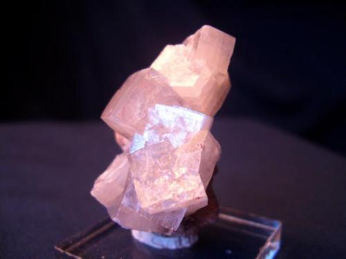 This pseudocubic crystal cluster of Apophyllite-K(OH), (Bah Humbug! I prefer Hydroyapophyllite) is 1 3/8" x 3/4" (3.49cm x 1.90cm) . it is from N’Chwaning Mine II, N’Chwaning Mines, Kalahari Manganese Fields, Northern Cape Province, South Africa (Author: Jim Prentiss)