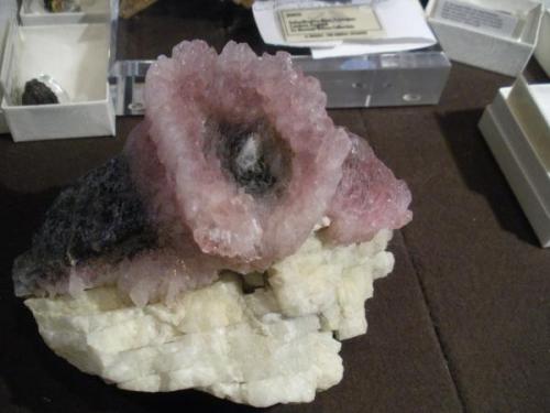 A "Funky" looking Rose quartz. 
12 cm tall by 16 cm wide. (Author: Gail)