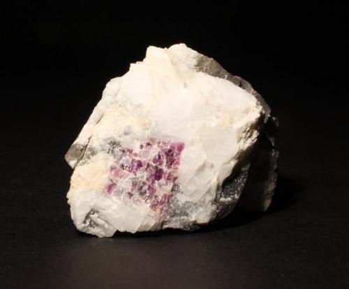 Fluorite from National Limestone Quarry, Pennsylvania. Crystal is 1x1.5 cm. (Author: Jessica Simonoff)