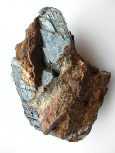 Where do good vivianites come from? Trepca, yes. Bolivia, yes. Germany... Germany? Yes!! There is a locality in Bavaria, the Bayerland mine near Waldsassen, Fichtelgebirge. This mine gave crystals up to 10 cm in pyrrhotite. Normally the bigger ones (5 cm and more) are rather irregular but this one (more than 9 cm!) isn´t. I would say it´s the best piece of my collection! (Author: Andreas Gerstenberg)