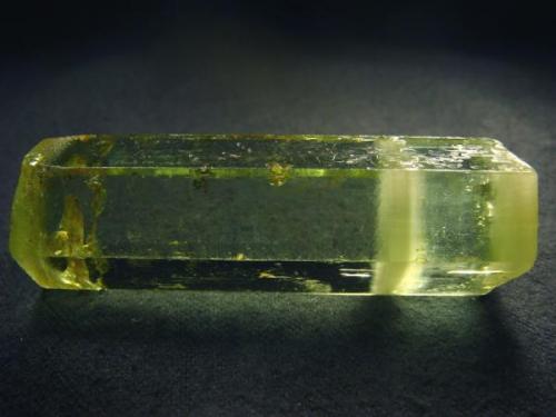 Light colour, a bit greenish  Golden Beryl (Heliodor), gem quality crystal, from Padre Paraíso, Jequitinhonha valley, Minas Gerais, Southeast Region, Brazil

Size 70 x 24 x 25 mm (Author: olelukoe)