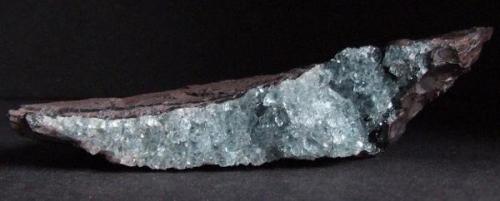 Blue Fluorite and Specularite on Hematite, Florence Mine, Egremont, Cumbria, 80 x 40 x 25 mm (Author: nurbo)