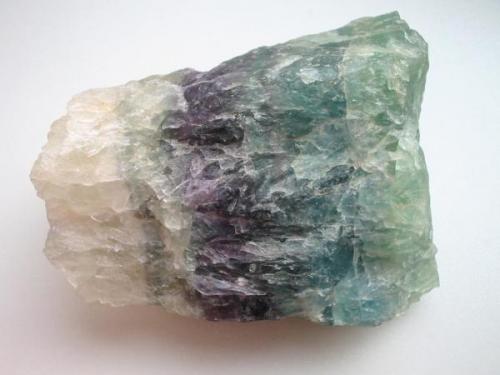 Massive, zoned fluorite from the Pfeifer mine, Wölsendorf, Bavaria. 8 cm sample with 1920s label, former Wilhelm Vierling (wilhelmvierlingite!) collection. (Author: Andreas Gerstenberg)