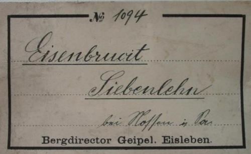 Label of Bergdirector Max Geipel collection. (Author: Andreas Gerstenberg)