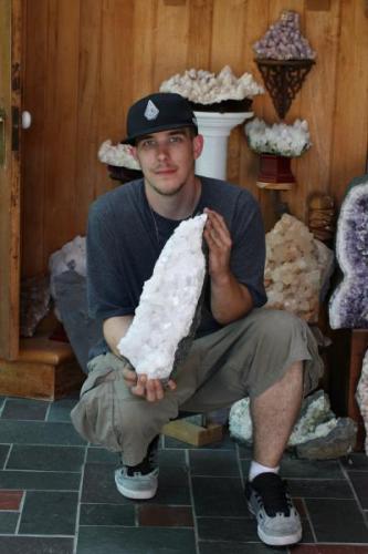 One of my collecting chums with a large calcite boat. (Author: vic rzonca)