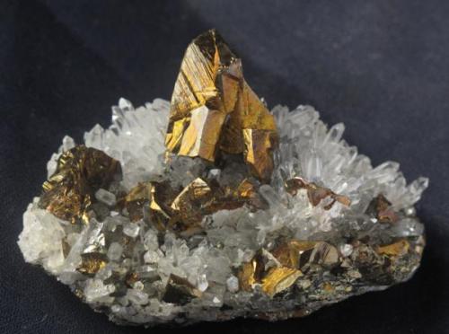 Chalcopyrite with Quartz. 7.1x4. x3.7 (Author: José Miguel)