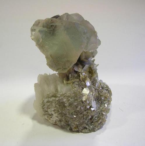 Fluorita con moscovita y albita, Hoper Valley, Hunza Valley, Gilgit District, Pakistán, 6,3x6,2x8 cm. (Autor: Edelmin)