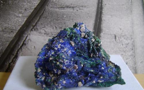 Azurita, malaquita, tamaño:4cm x 5cm, localidad, Guanajuato, Guanajuato, México (Autor: Luis Domínguez)