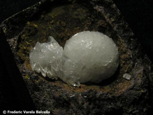 Calcita.
Pedrera Can Súria, Maçanet de la Selva, La Selva, Girona, Catalunya, España.
Diámetro del cristal mayor 1 cm. (Autor: Frederic Varela)