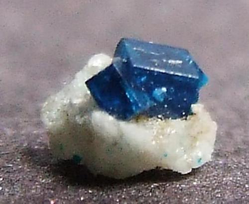 Boleite on Anglesite, Santa Rosalia (El Boleo), Boleo District, Mun de Mulege , Baja sur California, Mexico. 4 mm max dimension. too small to get a clear photo but beatifully perfect for so small a thing. (Author: nurbo)