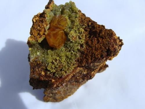 Wulfenite with mimetite, Mina Ojuela Durango Mexico. size 7cm x 8cm. (Author: javmex2)