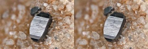 Anatase from Poudrette quarry (Demix quarry; Uni-Mix quarry; Desourdy quarry), Mont Saint-Hilaire, Rouville RCM, Montérégie, Québec, Canada
FOV=3mm (Author: Doug)