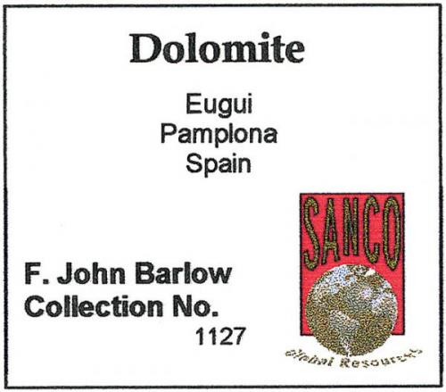 Las mejores Dolomitas del mundo son las de Eugui. Como referencia de ello esta etiqueta de la famosa colección de John Barlow, que tenía, como no, su Dolomita de Eugui. (Autor: Jordi Fabre)