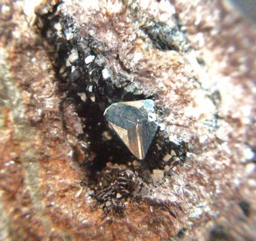 Tetraedrita<br />El Vagón Mine (Tío Seguro Mine), Lanteira, Comarca Guadix, Granada, Andalusia, Spain<br />Cristal 5 mm.<br /> (Autor: Nieves)