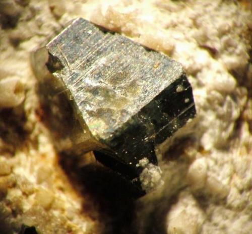 Anatasa<br />Cantera del Moro, Santiago Millas, Comarca Maragatería, León, Castilla y León, España<br />Cristal de 3 x 2 mm.<br /> (Autor: JACendon)