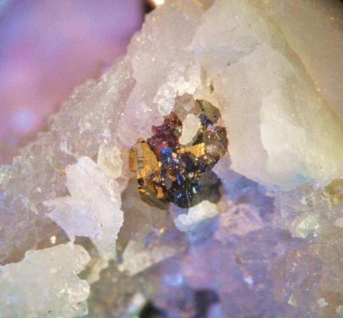 Pirargirita, Calcopirita y Estefanita (Stephanita)<br />Mina Santa Catalina, Hiendelaencina, Comarca Serranía de Guadalajara, Guadalajara, Castilla-La Mancha, España<br />Conjunto de cristales 4mm.<br /> (Autor: Nieves)