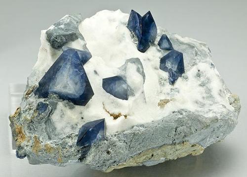 Benitoite on Natrolite
Benitoite Gem Mine, San Benito County, California
Specimen size: 8.5 x 6.2 cm (Author: am mizunaka)