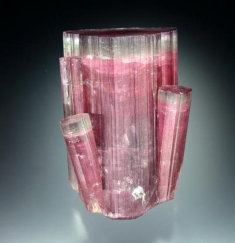Elbaite, Tourmaline Queen Mine, Pala, San Diego County. 6.5 cm tall, recovered in 1973. (Author: Jesse Fisher)