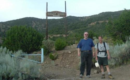 Al Cherepon and Gordan May at the entrance to the Kelly Mine. (Author: Paul Bordovsky)